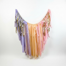 Load image into Gallery viewer, Tablecloth Fringe Backdrop, Flagtape Backdrop, Fringe Backdrop, Birthday, Party Theme
