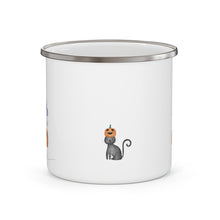 Load image into Gallery viewer, Happy Halloween Cats Halloween Enamel Camping Mug
