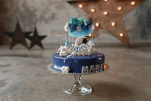 Load image into Gallery viewer, Personalized Wool Ball Cake Topper with Fringe
