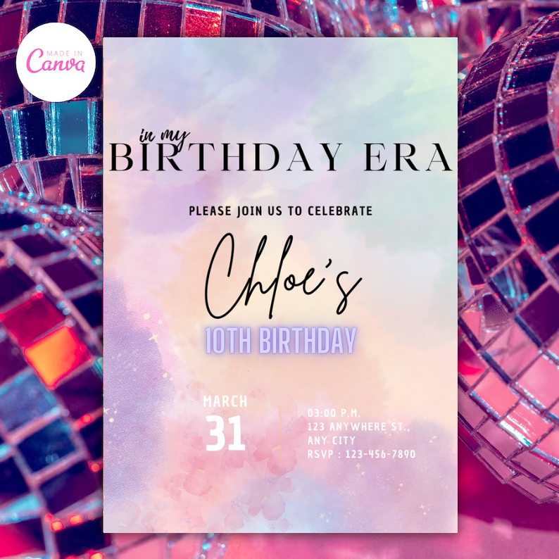 Editable Digital Download: Eras Party Invitation