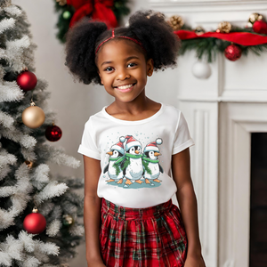 Christmas Penguins Kids Holiday T Shirt