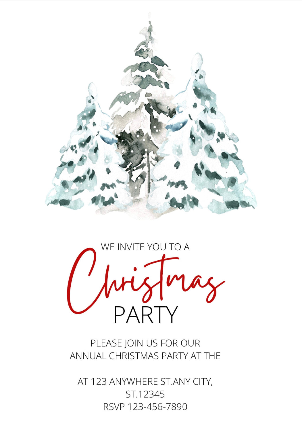 Editable Digital Download: Christmas Party Invitations