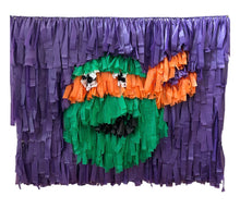 Load image into Gallery viewer, Turtle Party Fringe Wall Art  Fringe Backdrop Wall on Plastic Fencing
