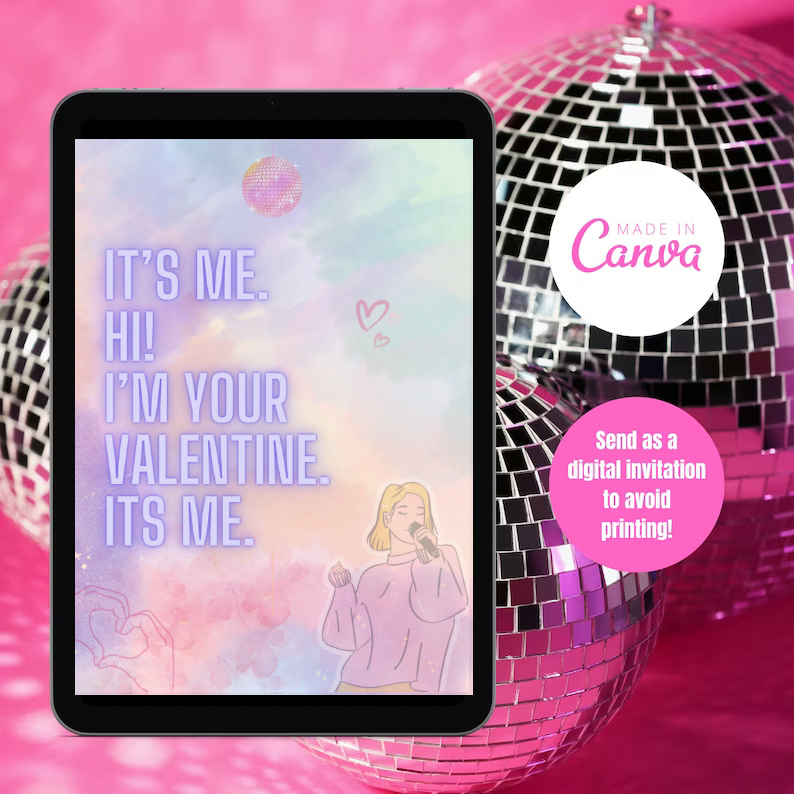 Editable Digital Download: Eras Valentine’s Day Card