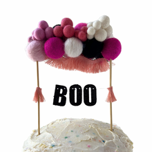 Load image into Gallery viewer, Personalized Wool Ball Cake Topper with Fringe
