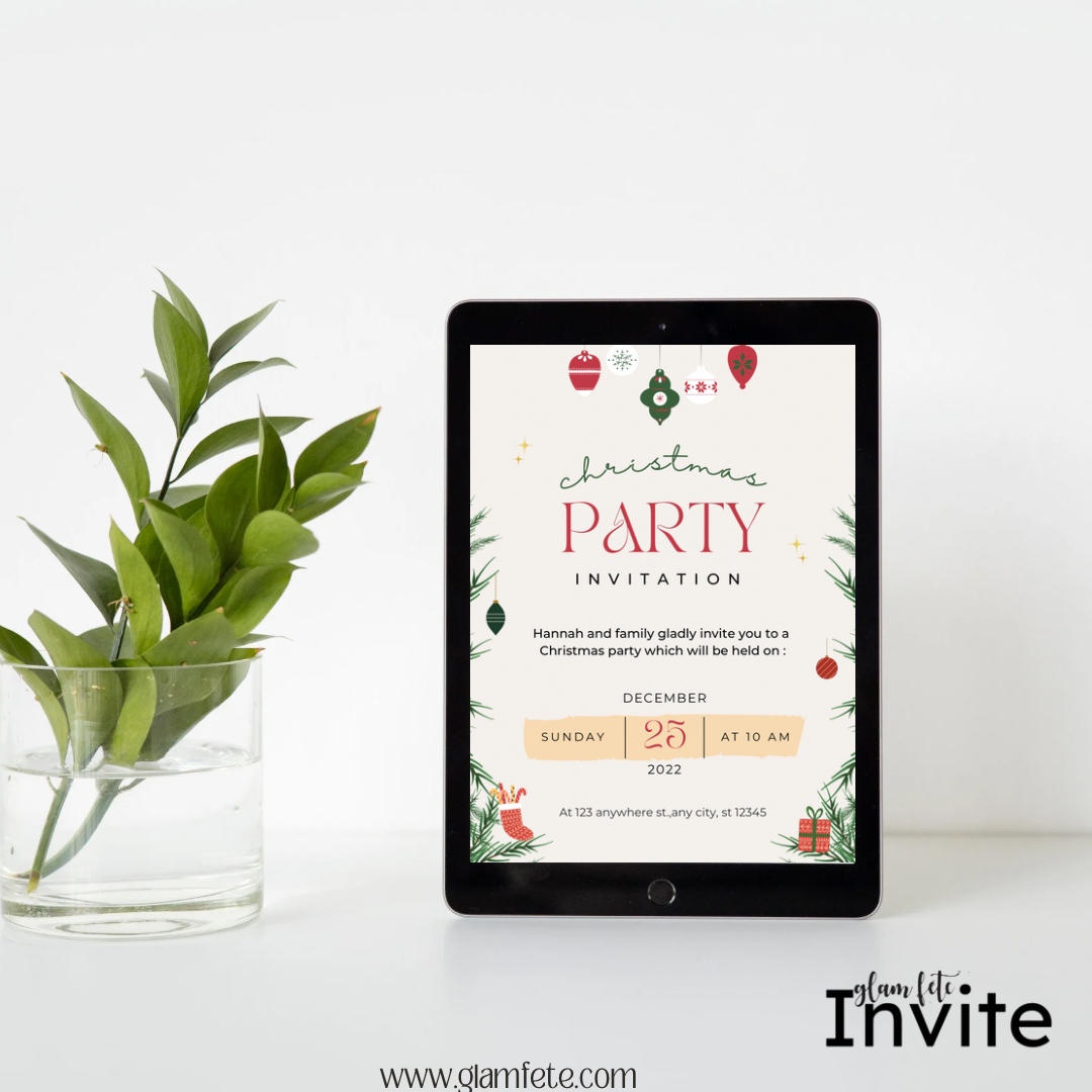 Editable Digital Download: Christmas Party Invitations