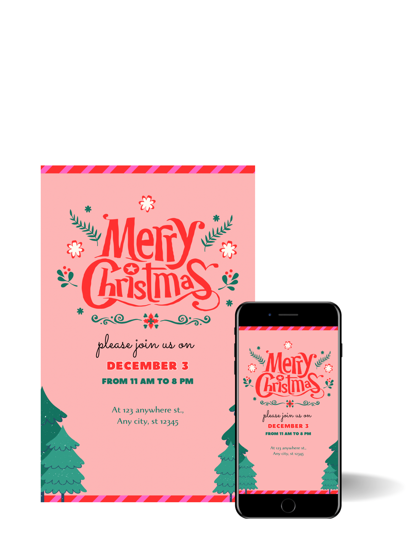 Editable Digital Download: Christmas Party Invitations
