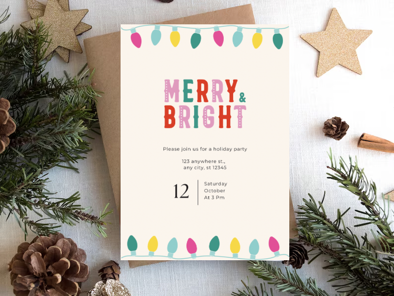 Editable Digital Download: Christmas Party Invitations