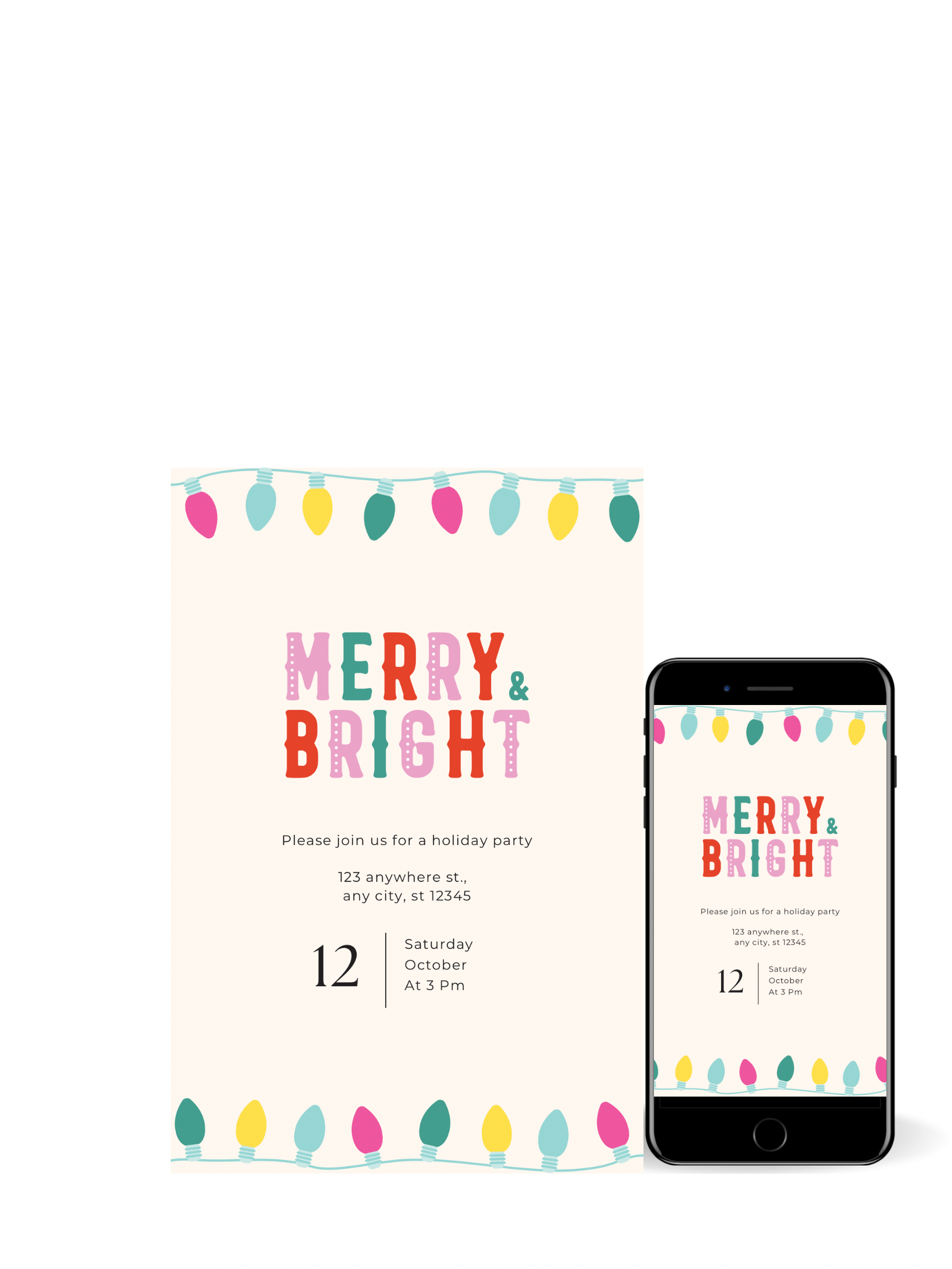 Editable Digital Download: Christmas Party Invitations