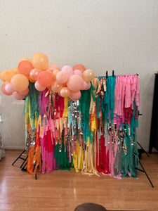 Custom Fringe Backdrop Anthropologie Party Anthro Inspired Party Layered Fringe Backdrop Modern Rainbow Party Colorful Party