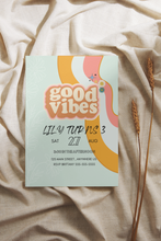 Load image into Gallery viewer, Editable Digital Download: Good Vibes Retro Party Invitation

