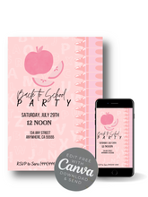 Load image into Gallery viewer, Editable Digital Download: Back To School Pink Apple Party Invitation
