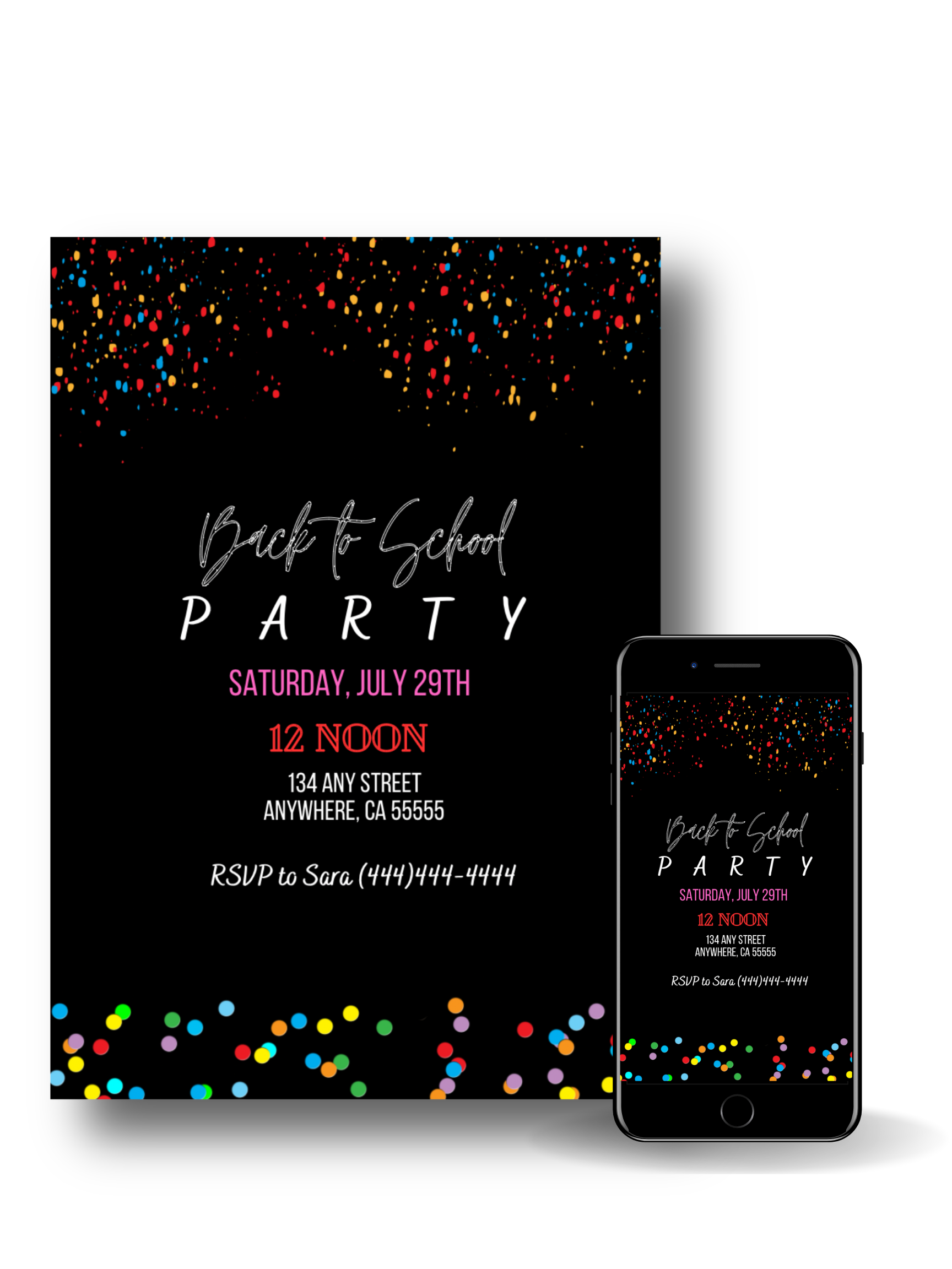 Editable Digital Download: Back To School Around the World Party Invitation