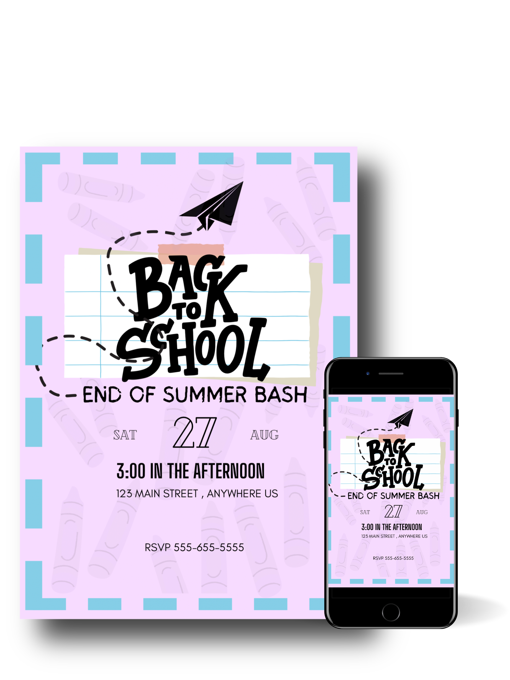 Editable Digital Download: Back To School Bash Invitation
