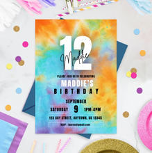Load image into Gallery viewer, Editable Digital Download: Tie Dye Party Invitation
