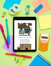 Load image into Gallery viewer, Editable Digital Download: Back to School Party Invitation
