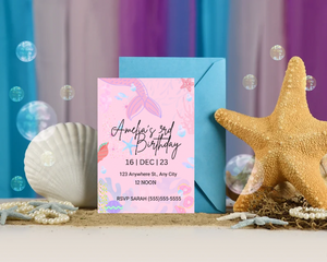 Editable Digital Download: Mermaid Invitation
