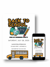 Load image into Gallery viewer, Editable Digital Download: Back to School Party Invitation
