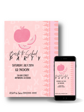 Load image into Gallery viewer, Editable Digital Download: Back To School Pink Apple Party Invitation
