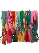 Load image into Gallery viewer, Custom Fringe Backdrop Anthropologie Party Anthro Inspired Party Layered Fringe Backdrop Modern Rainbow Party Colorful Party
