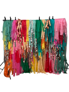 Custom Fringe Backdrop Anthropologie Party Anthro Inspired Party Layered Fringe Backdrop Modern Rainbow Party Colorful Party