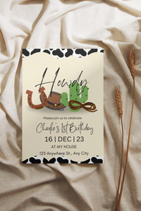 Editable Digital Download: Howdy Party Invitation