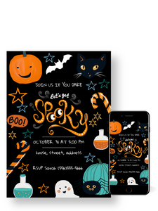 Editable Digital Download: Halloween Spooky Party Invitation