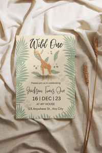 Editable Digital Download: Wild One Party Invitation