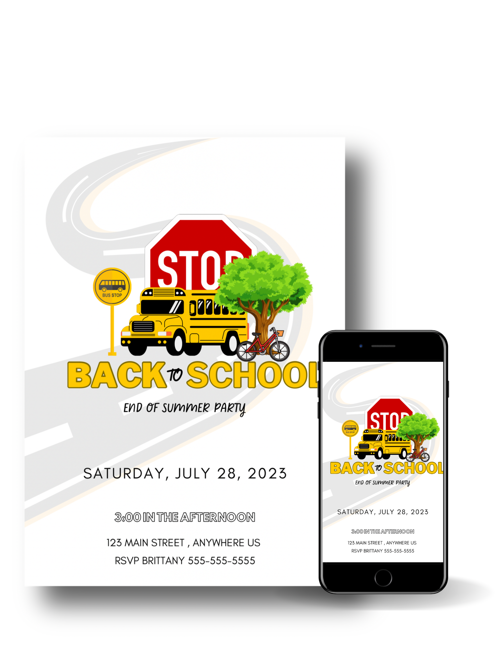 Editable Digital Download: Back to School Party Invitation