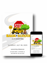 Load image into Gallery viewer, Editable Digital Download: Back to School Party Invitation
