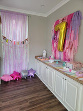 Load image into Gallery viewer, Pink Birthday Party Fringe Backdrop Wall
