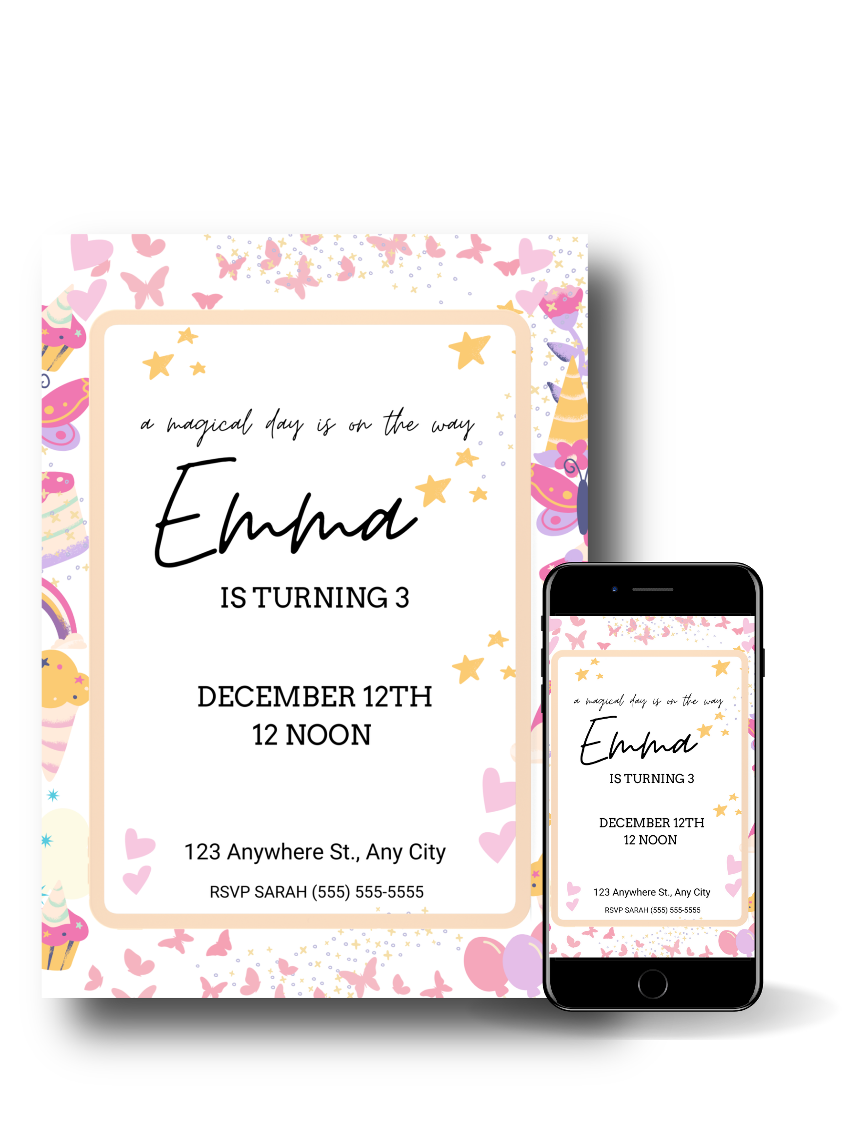 Editable Digital Download: Pastry Party Invitation