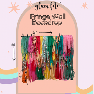 Pink Birthday Party Fringe Backdrop Wall