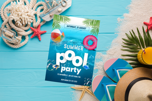 Editable Digital Download: Pool Party Invitation