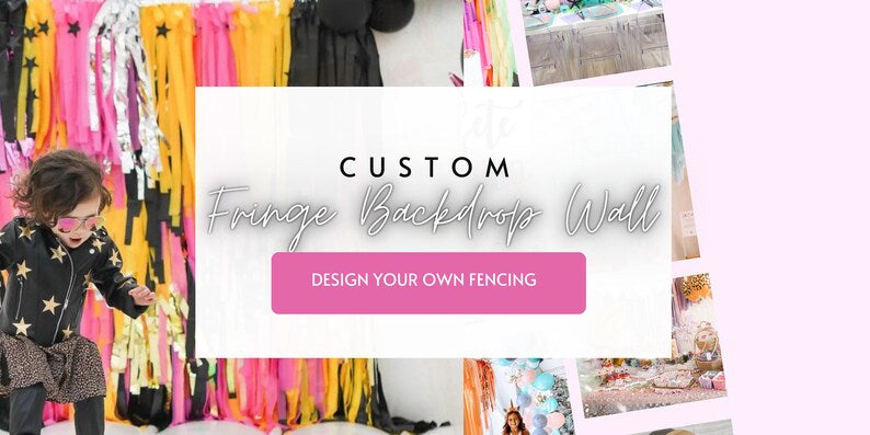Create Your Own Fringe Backdrop Wall on Plastic Fencing