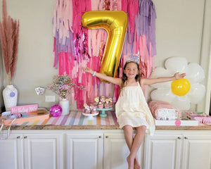 Pink Birthday Party Fringe Backdrop Wall