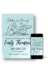 Load image into Gallery viewer, Editable Digital Download: Baby Boy Shower Party Invitation
