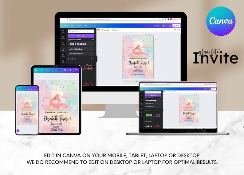 Editable Digital Download: Back to School Party Invitation