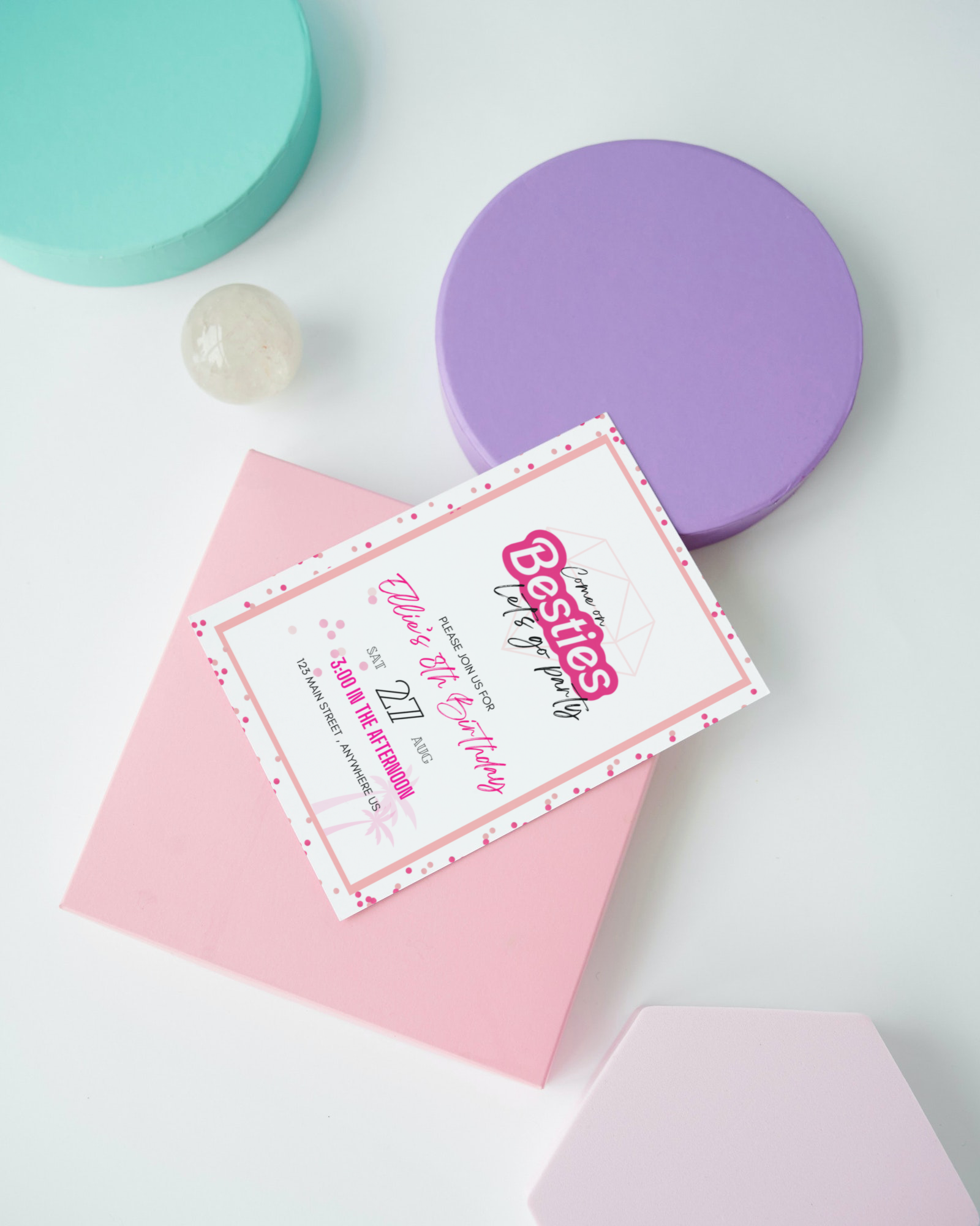 Editable Digital Download: Come on Besties Doll Party Invitation