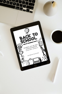 Editable Digital Download: Back To School Bash Invitation