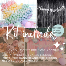 Load image into Gallery viewer, Happy Birthday Script Banner Bunting Hanging Flag Garland Party Decor Banner Gold Mirror Paper Boy Girl Baby Birthday Sign
