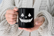Load image into Gallery viewer, Halloween Pumpkin Face Halloween Mug, Coffee Mug 11oz Black Mug
