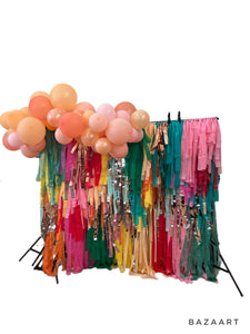 Custom Fringe Backdrop Anthropologie Party Anthro Inspired Party Layered Fringe Backdrop Modern Rainbow Party Colorful Party