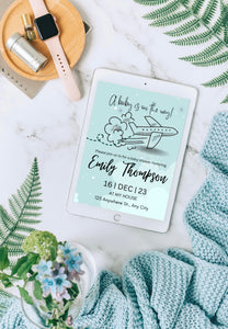 Editable Digital Download: Baby Boy Shower Party Invitation