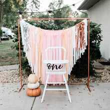 Load image into Gallery viewer, Halloween Fringe Photo Backdrop Plastic Tablecloth Fringe Backdrop, Vinyl fringe, flag tape, flagging tape, photo backdrop
