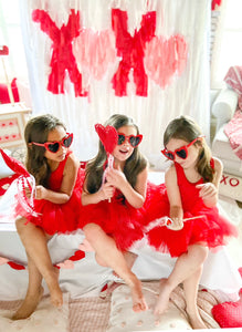 Valentines Day XOXO Fringe Backdrop Wall on Plastic Fencing