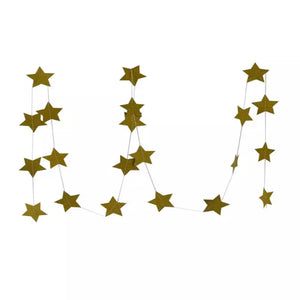 Glitter Gold 4M DIY Paper Garland Hanging Star 10CM String Curtain For Wedding Birthday Christmas Party Supplies