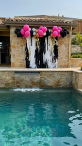 5 strand plastic fringe backdrop, party steamers, plastic streamers, unicorn theme party backdrop, plastic fringe, tablecloth fringe