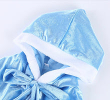 Load image into Gallery viewer, Ice Princess Baby Blue Christmas Cloak Cape Toddler Kids Winter Wear Children&#39;s Party Wear Velvet Warm Winter Cosplay Party Cloak Clothes
