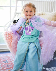 Lavender Cape Princess Cape Fashion Glitter Multicolor Sequins Shawl Shiny Girls Cloak Blingbling Fairy Princess Cape Christmas Party